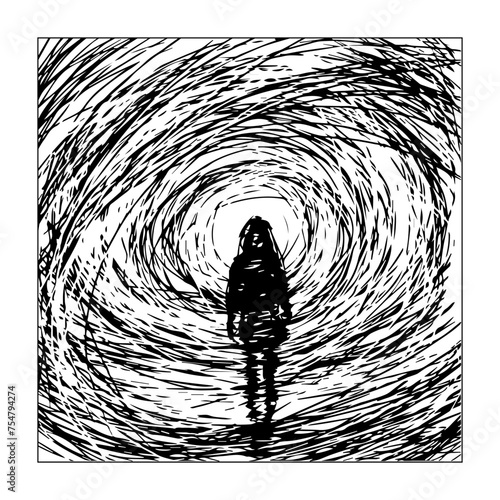 most popular abstract illusion t-shirt illustration of a person