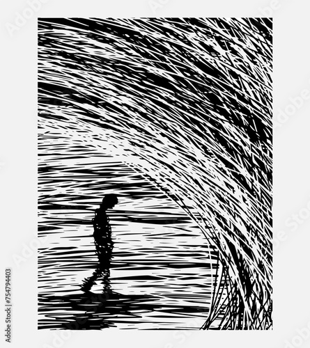 most popular abstract illusion t-shirt illustration of a person