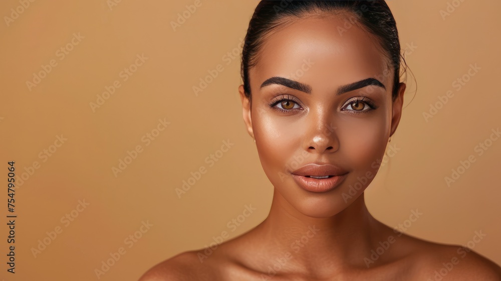 Beauty, hair and cosmetics with portrait of woman in studio for keratin Beauty, hair and cosmetics with portrait of woman in studio for keratin