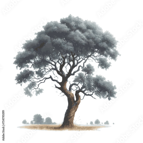 watercolor of Ash isolated on white background
