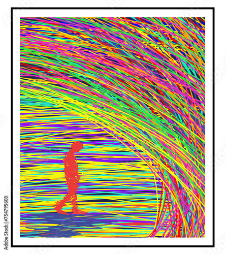 most popular abstract illusion t-shirt illustration of a person