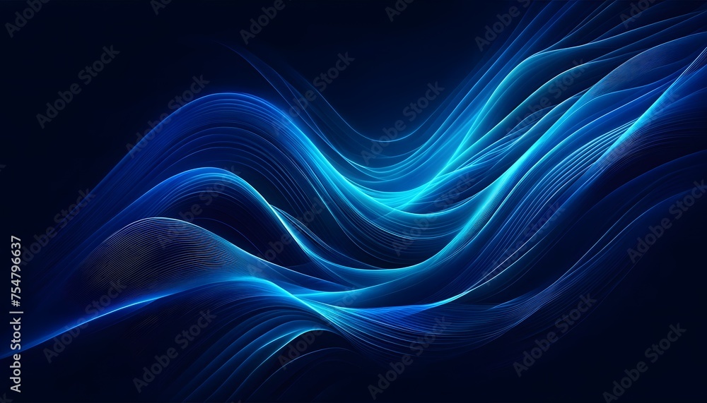 Fototapeta premium Blue Fantasy: Flowing Melodies in Light and Shadow