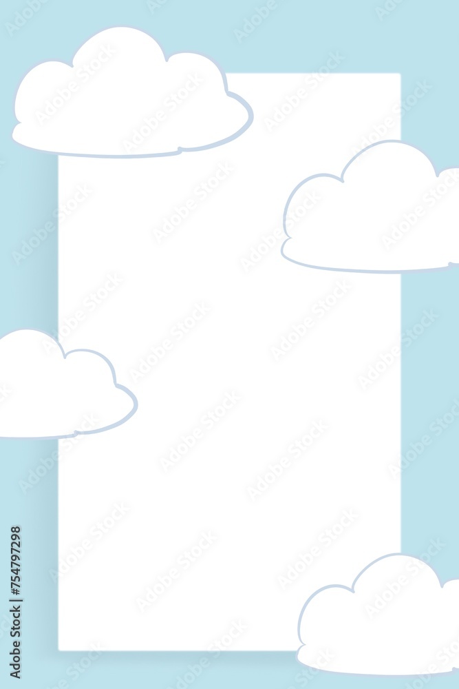Blue Sky with Seamless Clouds - Vector Cartoon Illustration of Nature Weather Design, Icon Symbolizing Air and Cloudscape, Perfect for Wallpaper and Decoration Blue Sky with Seamless Clouds - Vector Cartoon Illustration of Nature Weather Design, Icon Symbolizing Air and Cloudscape, Perfect for Wallpaper and Decoration