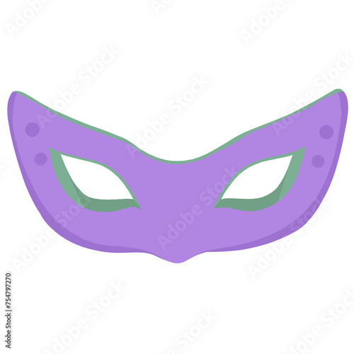 purple mask icon, cartoon style