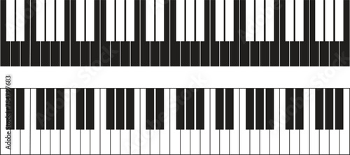 Set of Piano icons in flat Styles editable stock. keyboard signs  musical instrument pictogram. Classical music  pianoforte melody  jazz show and performance  piano keys on transparent background.