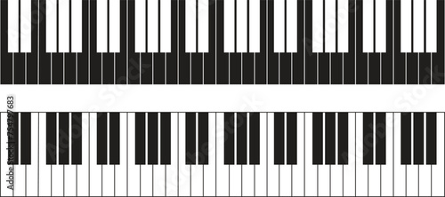 Set of Piano icons in flat Styles editable stock. keyboard signs, musical instrument pictogram. Classical music, pianoforte melody, jazz show and performance, piano keys on transparent background.