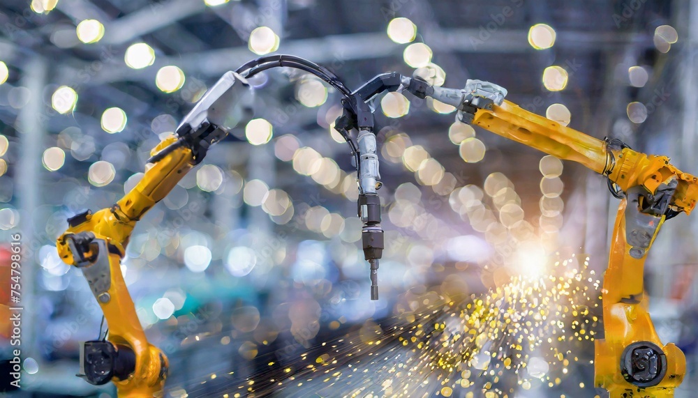 robot arm ,robotics and automation industry concept