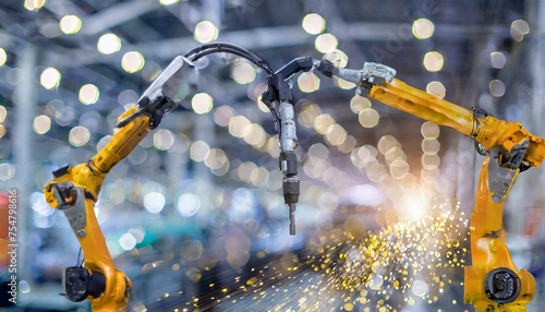 robot arm ,robotics and automation industry concept