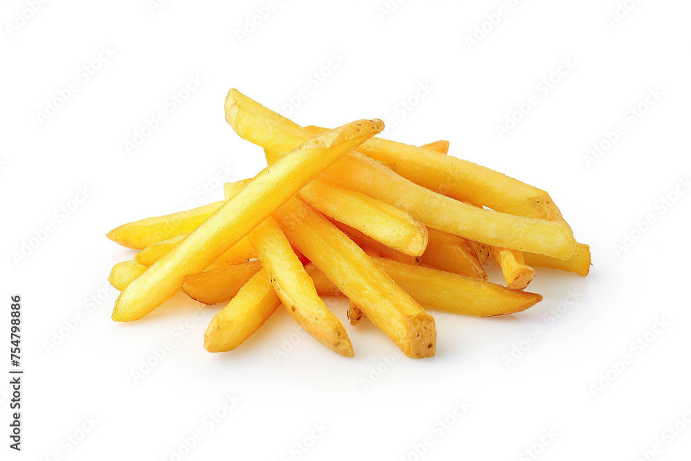 close up isolated image of french fries on a white neutral background close up isolated image of french fries on a white neutral background