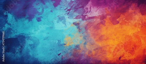 This image showcases a multicolored grunge texture spread across a black background. The colors blend and contrast against the dark backdrop, creating a vibrant and dynamic visual effect.