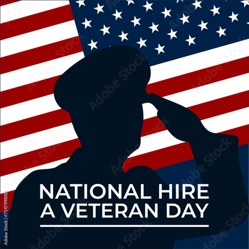 Happy National Hire A Veteran Day Background Vector Illustration 