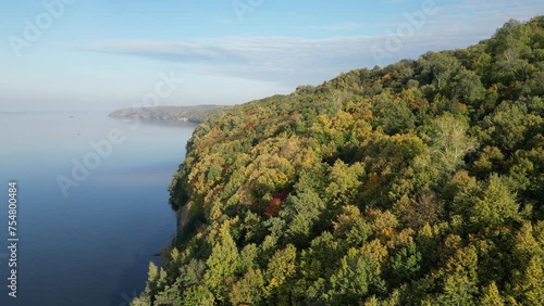 Wallpaper Mural Beautiful bird's eye view of the forest and lake. Torontodigital.ca