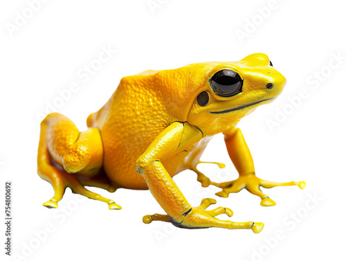 golden yellow frog cutout isolated on transparent png background