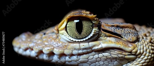  a close up of a lizard s eye with a lizard s tail sticking out of it s mouth.