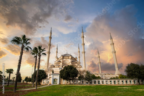 Sabanci Merkez Mosque view in Adana City of Turkey photo