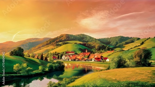 Beautiful landscape of the Czech Republic. A concept for travel and holidays. photo