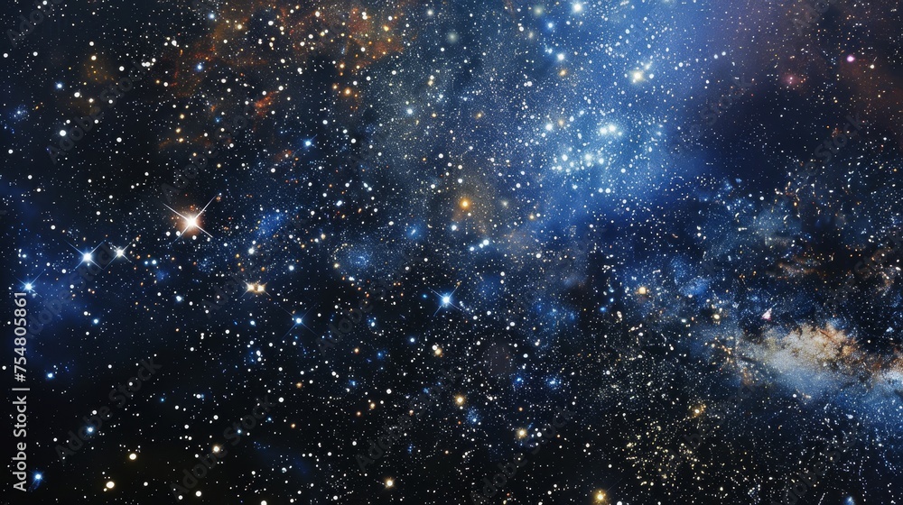 Obraz premium Planets and star clusters shining into deep space. Glittering stars and nebulas. 