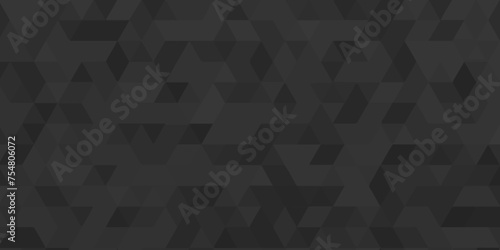 Abstract black seamless geometric low polygon pattern .geometric wall tile polygonal pattern design .abstract small mosaic tringles vector illustration ,business design template . photo