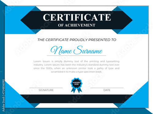 Creative modern certificate design template