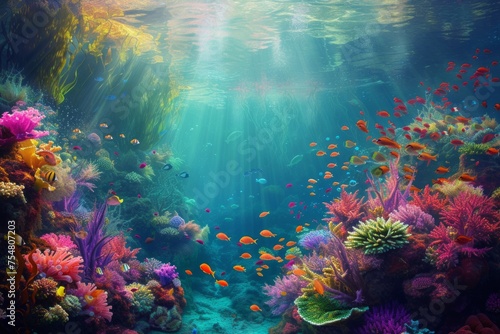Underwater Paradise: A Vibrant Coral Reef Oasis © Diko
