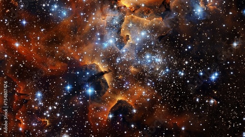 Star clusters shining into deep space.