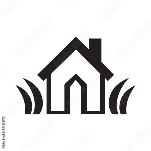 House black Icon Isolated on White Background. Vector Illustration design.