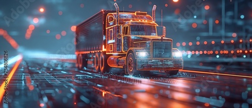 A hologram of a contemporary farm truck