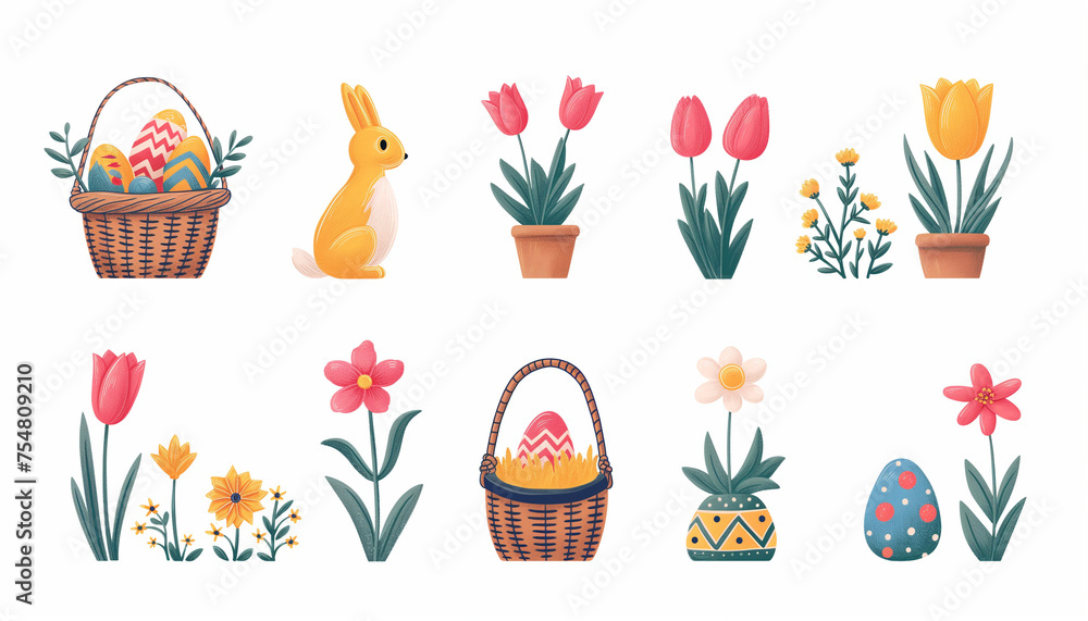Religious Easter Icons Vector illustrations of crosses, doves, and