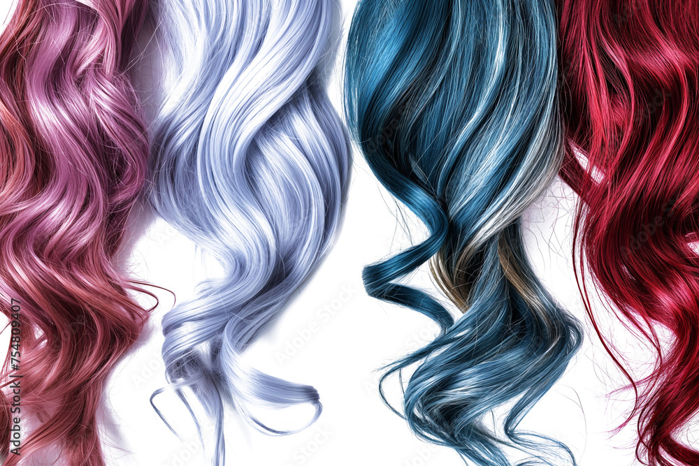 Women's hairstyles with various colors. Hairstyle concept Women's hairstyles with various colors. Hairstyle concept