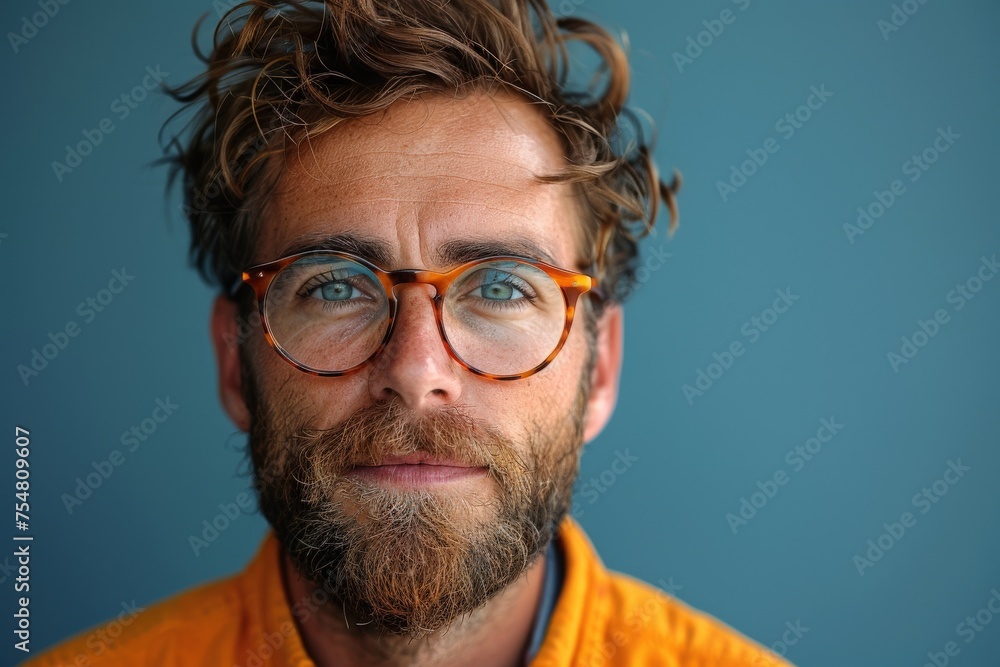 Close Up of Person Wearing Glasses. Generative AI Close Up of Person Wearing Glasses. Generative AI