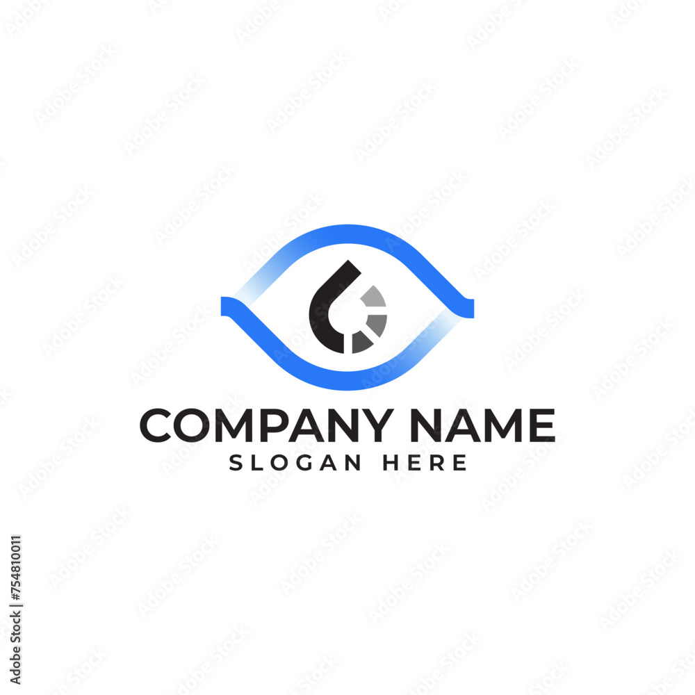 Technolgy inspired logo with Modern and minimalist eye monitor and waterdrop with the fading effect on the waterdrop and the fading gradient on the eye using blue and black color palette Technolgy inspired logo with Modern and minimalist eye monitor and waterdrop with the fading effect on the waterdrop and the fading gradient on the eye using blue and black color palette