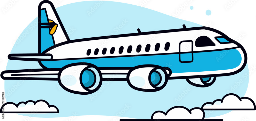 Jetting to new heights Vector airplane illustration