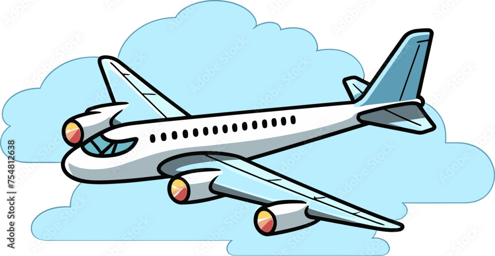 Journey through the clouds Airplane vector design