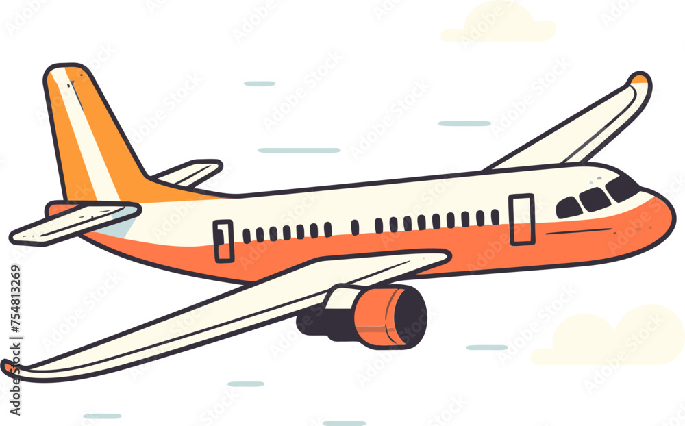 Celestial journey Airplane vector artwork