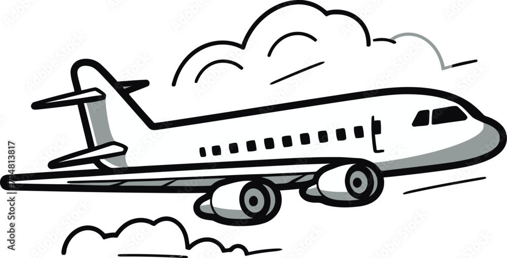 Skyward adventure Illustrated airplane journey