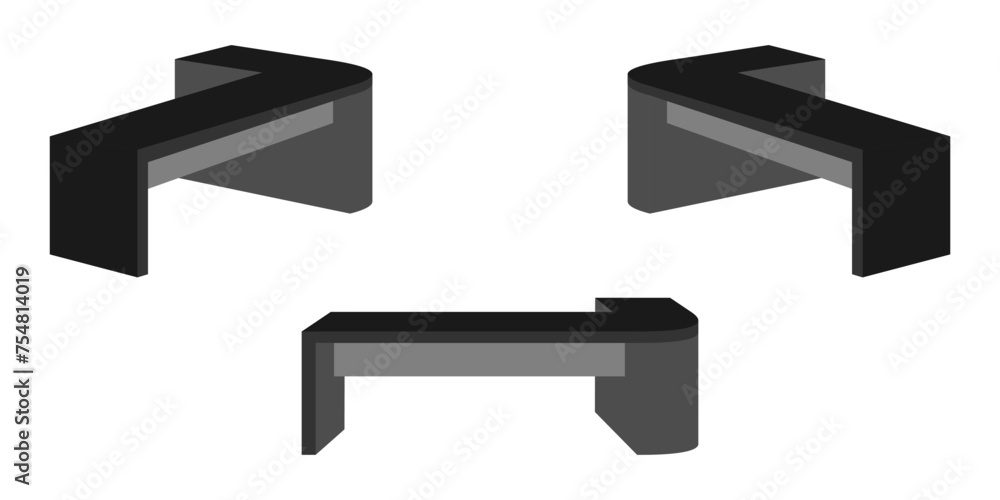 set of modern office table. flat design vector illustration isolated on white background. set of modern office table. flat design vector illustration isolated on white background.