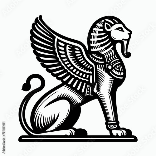 Egypt pyramids sphinx Giza pharaoh tomb vector icon logo sticker tattoo. photo