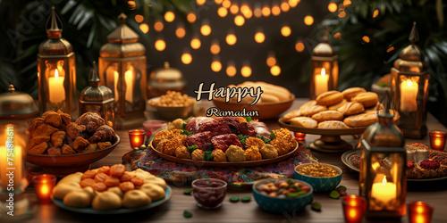 Arabische Laterne mit brennender Kerze und sch  nem Hintergrund beim Ramadan Islam Nahaufnahme  ai generativ