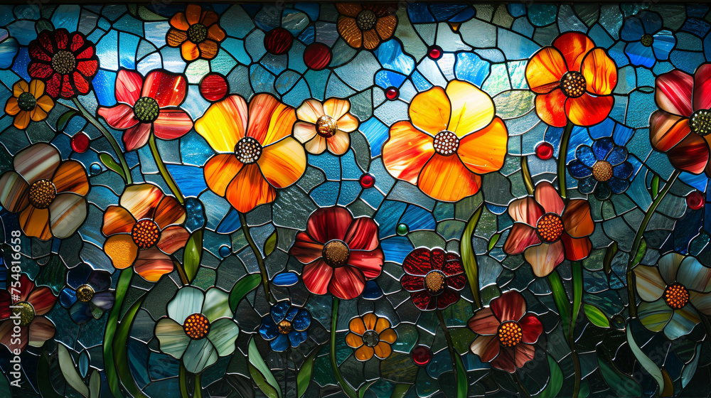 Stained glass beautiful background as wallpaper