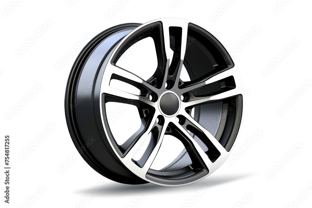 Alloy car rim for wheel isolated on a white background. Alloy wheel design for car wheel. Close-up. Alloy car rim for wheel isolated on a white background. Alloy wheel design for car wheel. Close-up.