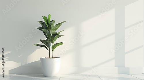 White interior with green plants © Media Srock
