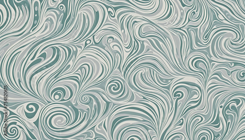 pattern with waves and swirls floral curl shapes