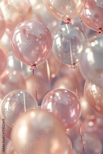 elegant 3d balloons background, soft colors 