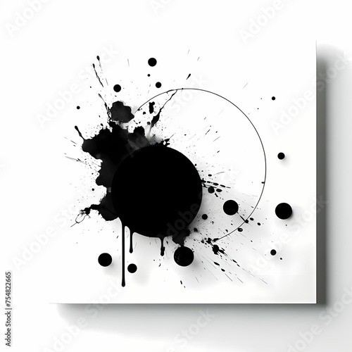  a minimalist white background adorned with a bold splash of black, evoking contrast and simplicity, generative ai