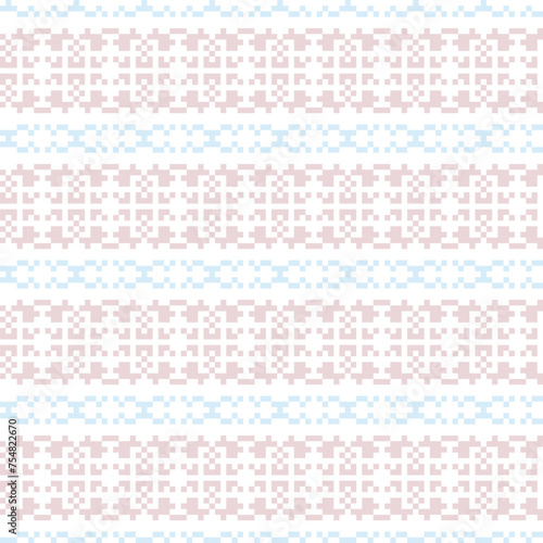 Pastels Snowflakes Fair Isle Seamless Pattern Design