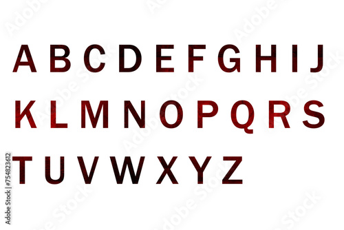Red And Black English letters alphabet