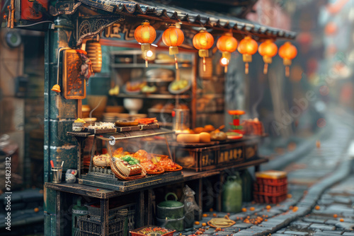 Street food stall at the bazaar