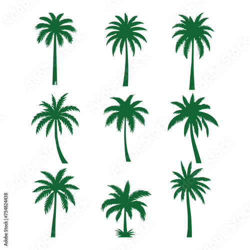 Palm tree silhouette set