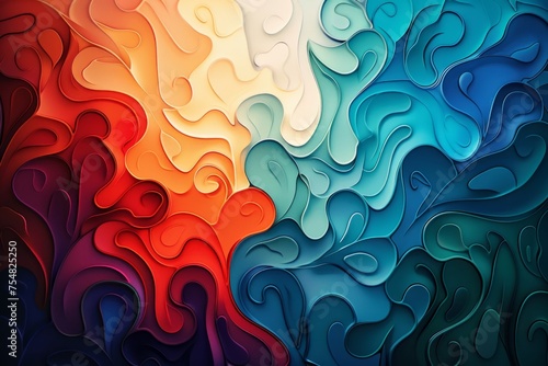 abstract colorful background with lines and waves. abstract background for World Autism Acceptance Week  photo