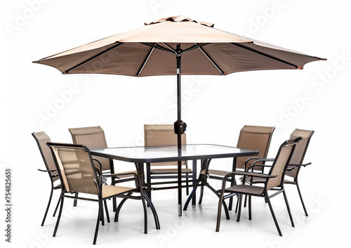 Outdoor patio furniture set with umbrella